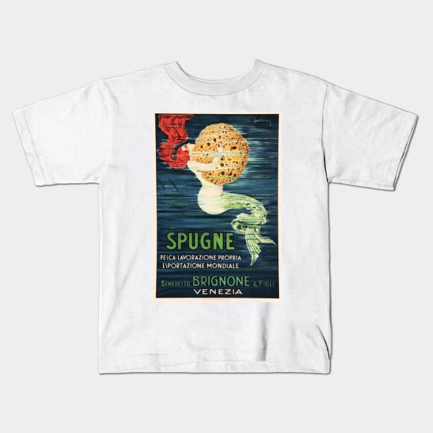 SPUGNE MERMAID With Sponge 1920s Vintage Italian Advertisement Kids T-Shirt by vintageposters